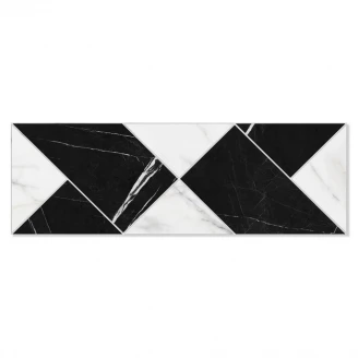 Marmor Kakel Prioro Vit-Svart Blank Marmor Rak 40x120 cm